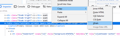 image displaying how to copy xpath